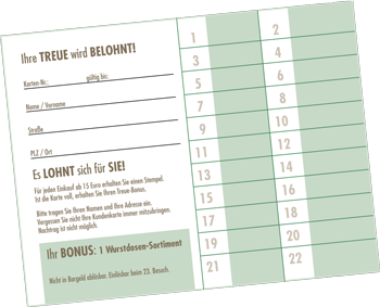 Kundenkarte bei der Metzgerei Dörrich